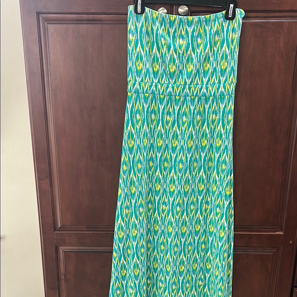 Green Patterned Sleeveless Maxi